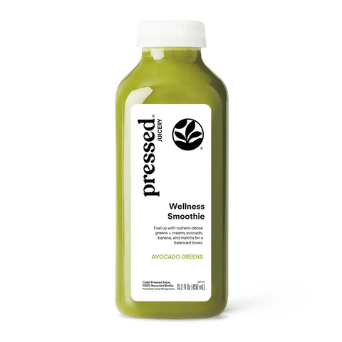 Pressed Avocado Greens Wellness Smoothie