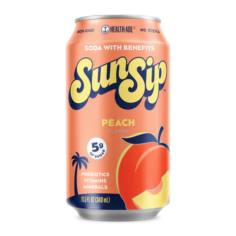SunSip Peach Prebiotic Soda