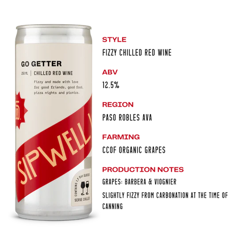 Sipwell Go Getter Fizzy Chilled Red Canned Wine
